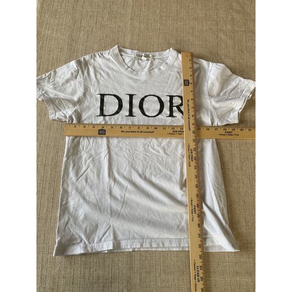DIOR logo  White T Shirt Cotton M - Picture 3 of 6